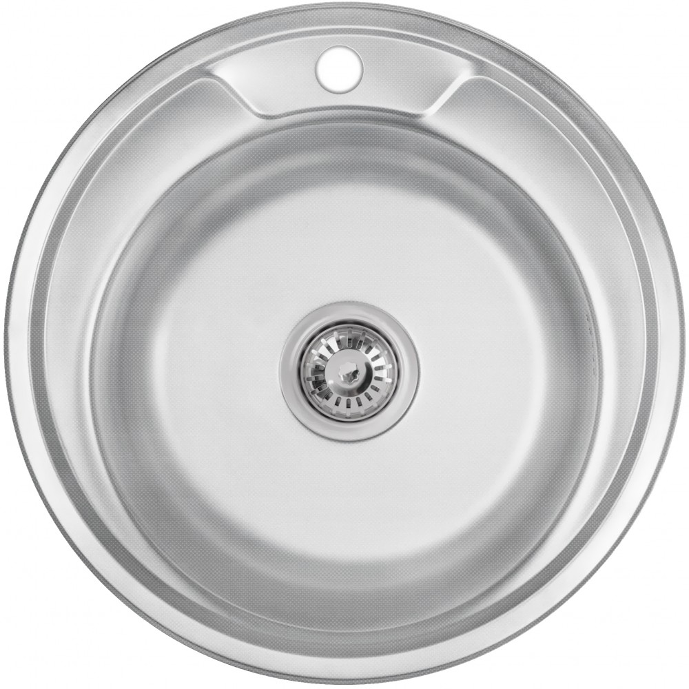 Platinum 490 Микродекор 0,8 - мойка 49 см из нержавейки круглая с мелкой насечкой