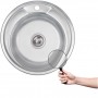 Platinum 490 Микродекор 0,8 - мойка 49 см из нержавейки круглая с мелкой насечкой