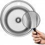 Platinum 510 Декор 0,8 - стальная круглая мойка для установки на кухонную столешницу