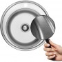 Platinum 510 Микродекор 0,8 - врезная в столешницу круглая мойка из нержавейки