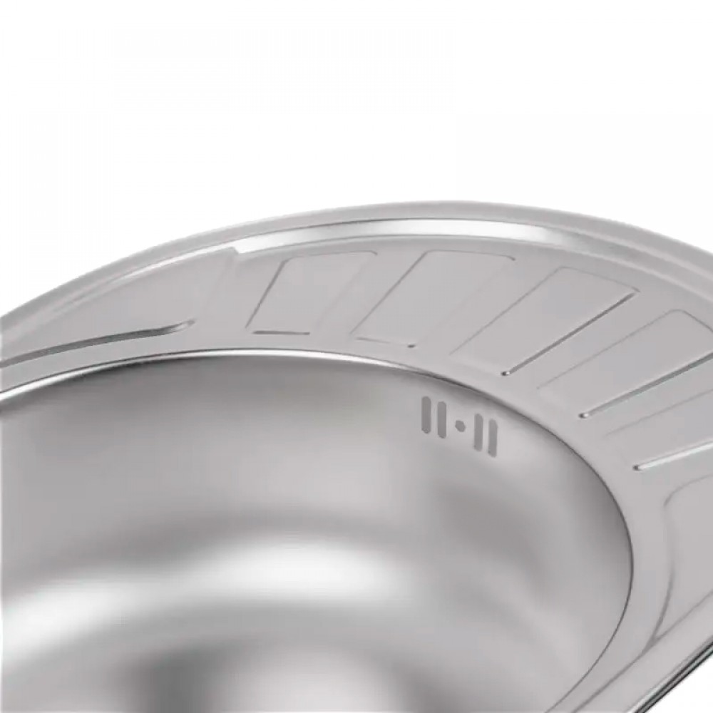 Platinum 5745 Декор 0,6 - мойка кухонная овальной формы с круглой чашей и сушилкой