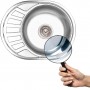 Platinum 5745 Полировка 0,8 - врезная раковина 57 см овальная с сушилкой и круглой чашей