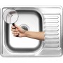 Platinum 5848 Полировка 0,8 - врезная прямоугольная мойка кухонная с зеркальной полировкой