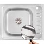 Platinum 6050 Полировка L 0,7 - накладная кухонная раковина 60/50 см с небольшим крылом