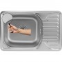 Platinum 6642 Декор 0,8 - мойка врезная из нержавейки узкая в размере 66 на 42 см
