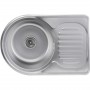 Platinum 6745 Декор 0,8 - мойка кухонная с круглой чашей и прямоугольной сушилкой