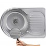 Platinum 6745 Декор 0,8 - мойка кухонная с круглой чашей и прямоугольной сушилкой
