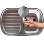 Platinum 7749 Сатин 0,8 - мойка из нержавейки 77 см для кухни с площадкой для посуды 