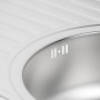 Platinum 7750 Сатин 0,8 - кухонная овальная раковина 77/50 см с глубокой чашей 17 см