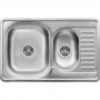 Platinum 7850D Декор 0,8 - кухонная стальная мойка 78 см с фруктовницей и двойным сифоном
