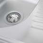 Platinum 9550B Сатин 0,8 - кутова матова раковина 95 см для кухонної стільниці