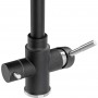 Черный кухонный кран на две воды Granado Badalona Black Shine