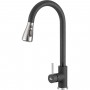 Кухонный кран для раковины Black Granado Campo Black Shine с выдвижным изливом