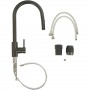 Высокий вытяжной кухонный смеситель Platinum 6041 BW PVD Черный