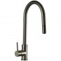 Высокий вытяжной кухонный смеситель Platinum 6041 BW PVD Черный