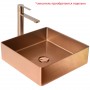 Квадратный накладной умывальник Platinum Handmade 400x400 PVD Медь из нержавеющей стали